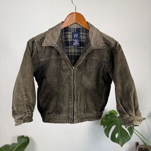GAP Kids Vintage Wide-Wale Corduroy Bomber Jacket with Leather Collar